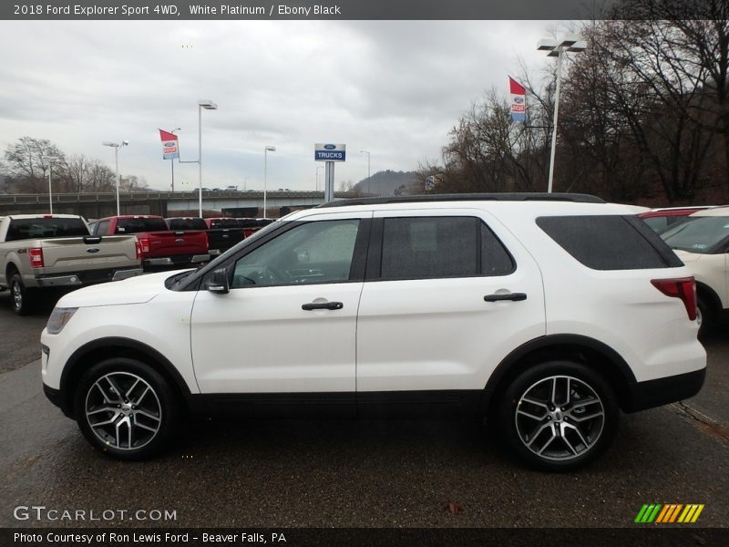 White Platinum / Ebony Black 2018 Ford Explorer Sport 4WD