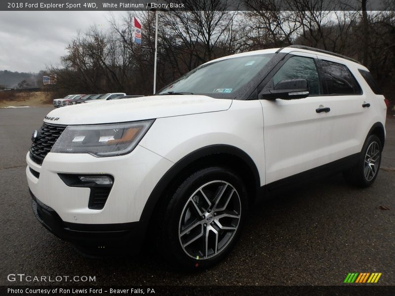 White Platinum / Ebony Black 2018 Ford Explorer Sport 4WD