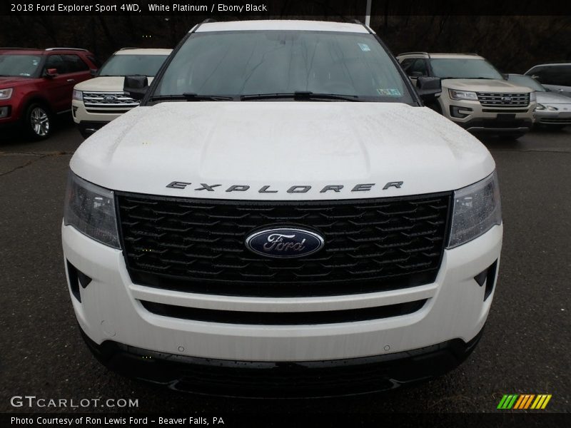 White Platinum / Ebony Black 2018 Ford Explorer Sport 4WD