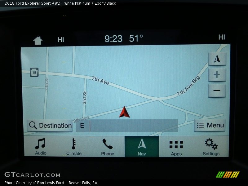 Navigation of 2018 Explorer Sport 4WD