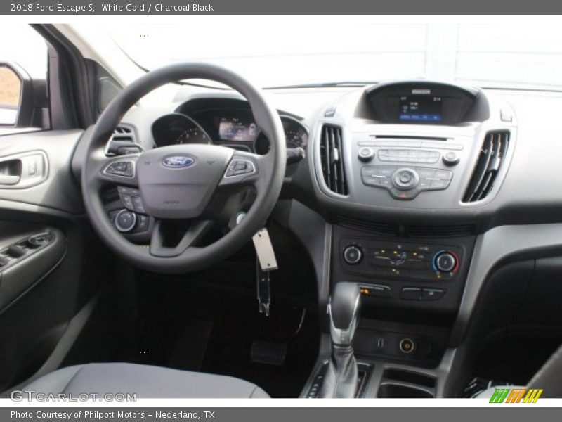 White Gold / Charcoal Black 2018 Ford Escape S