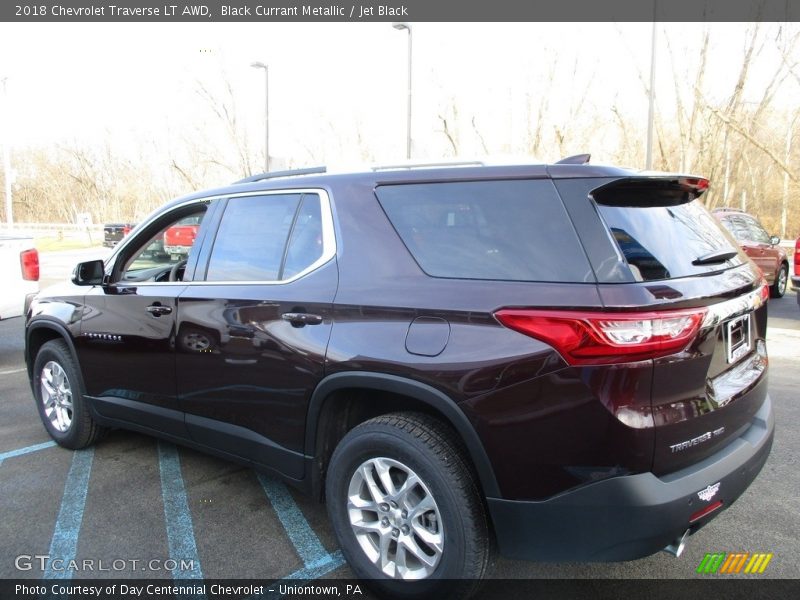 Black Currant Metallic / Jet Black 2018 Chevrolet Traverse LT AWD