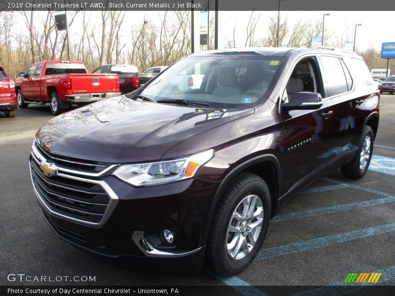 Black Currant Metallic / Jet Black 2018 Chevrolet Traverse LT AWD