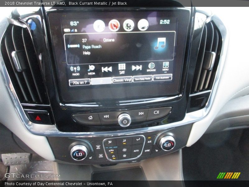 Black Currant Metallic / Jet Black 2018 Chevrolet Traverse LT AWD