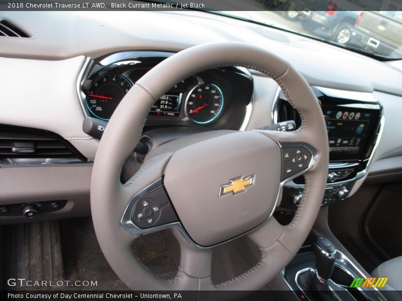 Black Currant Metallic / Jet Black 2018 Chevrolet Traverse LT AWD