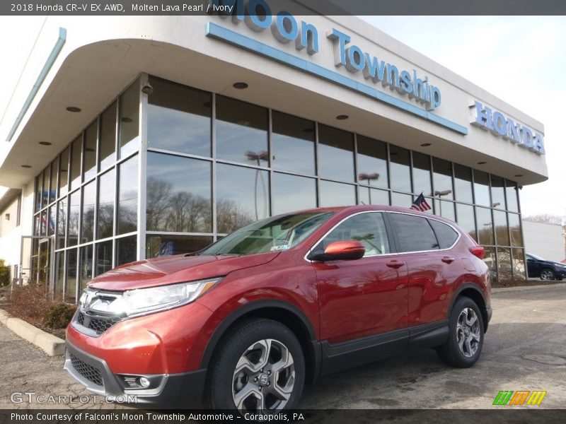 Molten Lava Pearl / Ivory 2018 Honda CR-V EX AWD