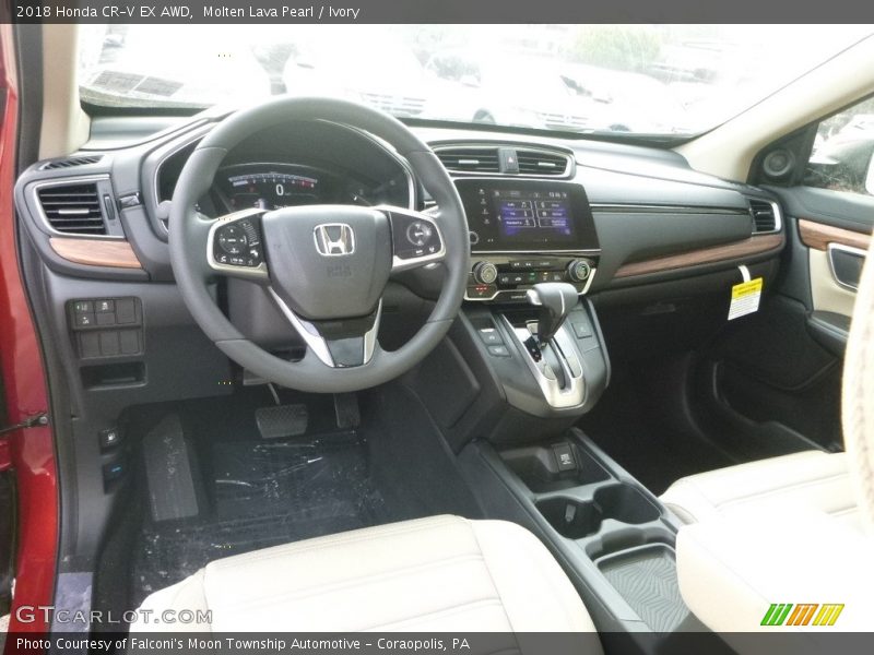 Molten Lava Pearl / Ivory 2018 Honda CR-V EX AWD