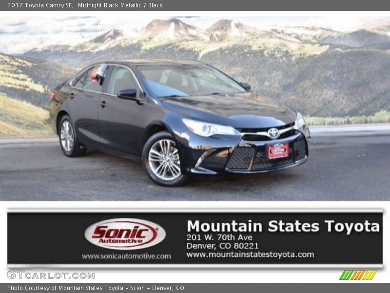 Midnight Black Metallic / Black 2017 Toyota Camry SE