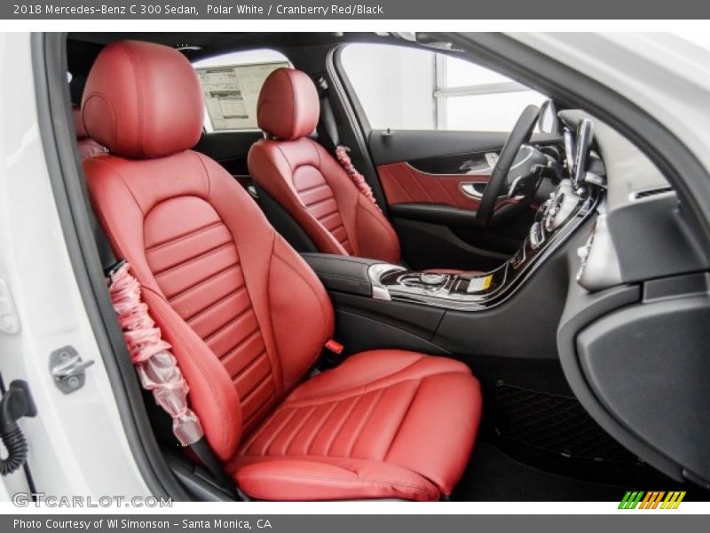 Polar White / Cranberry Red/Black 2018 Mercedes-Benz C 300 Sedan