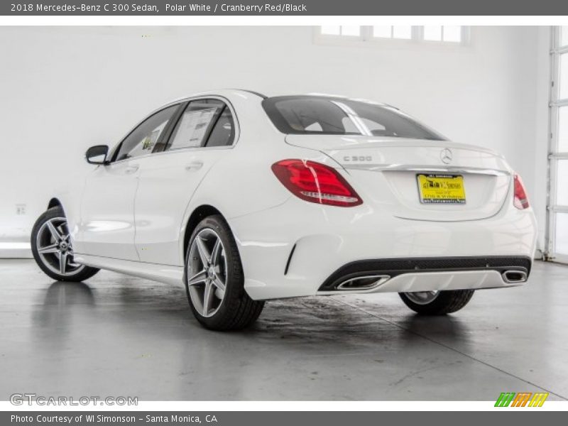 Polar White / Cranberry Red/Black 2018 Mercedes-Benz C 300 Sedan