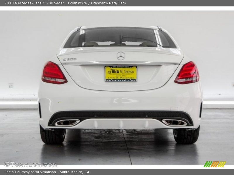 Polar White / Cranberry Red/Black 2018 Mercedes-Benz C 300 Sedan