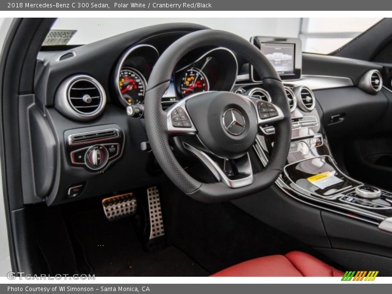 Polar White / Cranberry Red/Black 2018 Mercedes-Benz C 300 Sedan