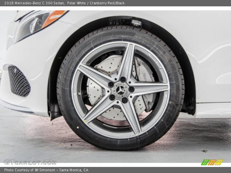 Polar White / Cranberry Red/Black 2018 Mercedes-Benz C 300 Sedan