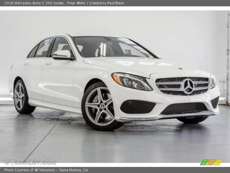 Polar White / Cranberry Red/Black 2018 Mercedes-Benz C 300 Sedan