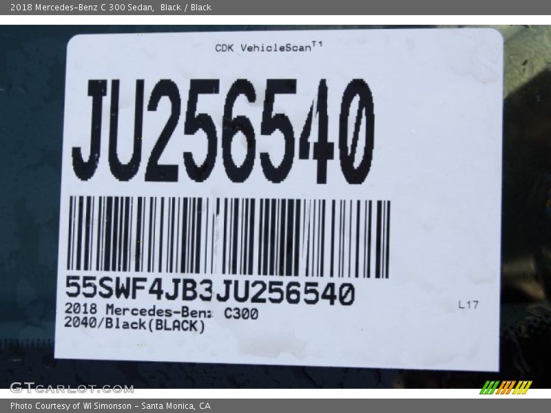 Black / Black 2018 Mercedes-Benz C 300 Sedan