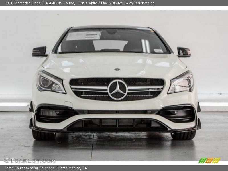 Cirrus White / Black/DINAMICA w/Red stitching 2018 Mercedes-Benz CLA AMG 45 Coupe