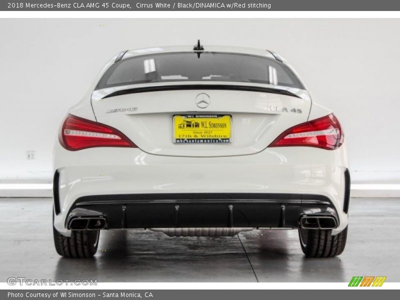 Cirrus White / Black/DINAMICA w/Red stitching 2018 Mercedes-Benz CLA AMG 45 Coupe