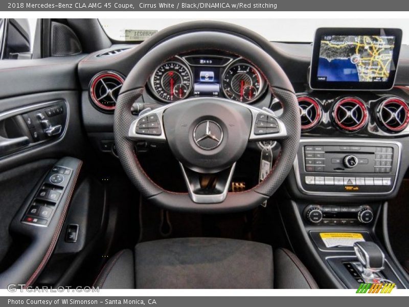 Cirrus White / Black/DINAMICA w/Red stitching 2018 Mercedes-Benz CLA AMG 45 Coupe