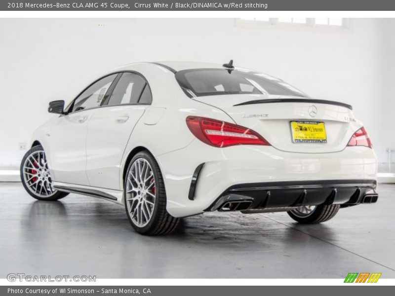 Cirrus White / Black/DINAMICA w/Red stitching 2018 Mercedes-Benz CLA AMG 45 Coupe