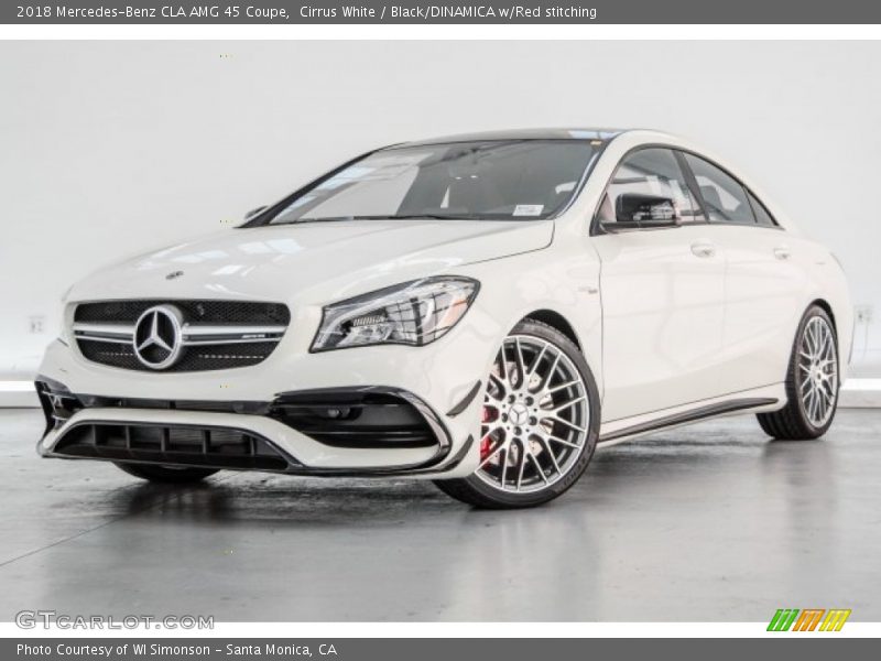 Cirrus White / Black/DINAMICA w/Red stitching 2018 Mercedes-Benz CLA AMG 45 Coupe