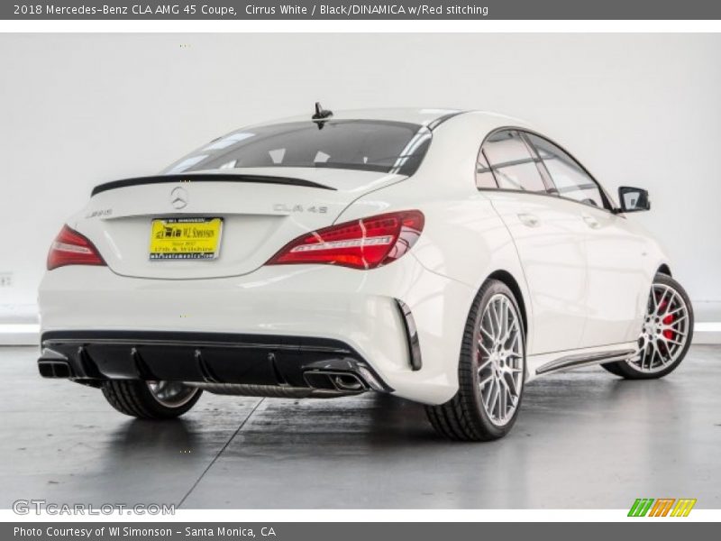 Cirrus White / Black/DINAMICA w/Red stitching 2018 Mercedes-Benz CLA AMG 45 Coupe
