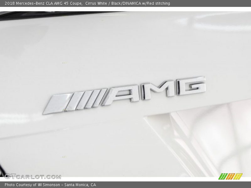Cirrus White / Black/DINAMICA w/Red stitching 2018 Mercedes-Benz CLA AMG 45 Coupe