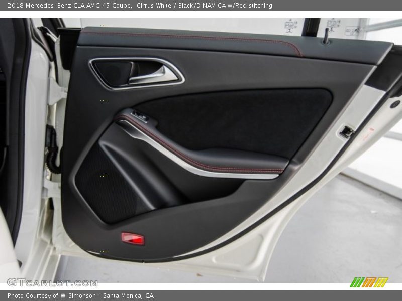 Cirrus White / Black/DINAMICA w/Red stitching 2018 Mercedes-Benz CLA AMG 45 Coupe
