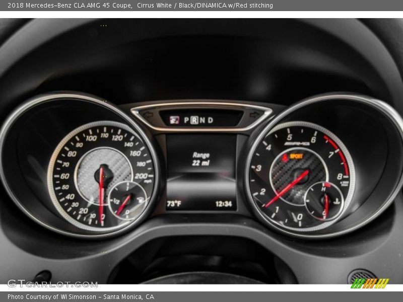 Cirrus White / Black/DINAMICA w/Red stitching 2018 Mercedes-Benz CLA AMG 45 Coupe