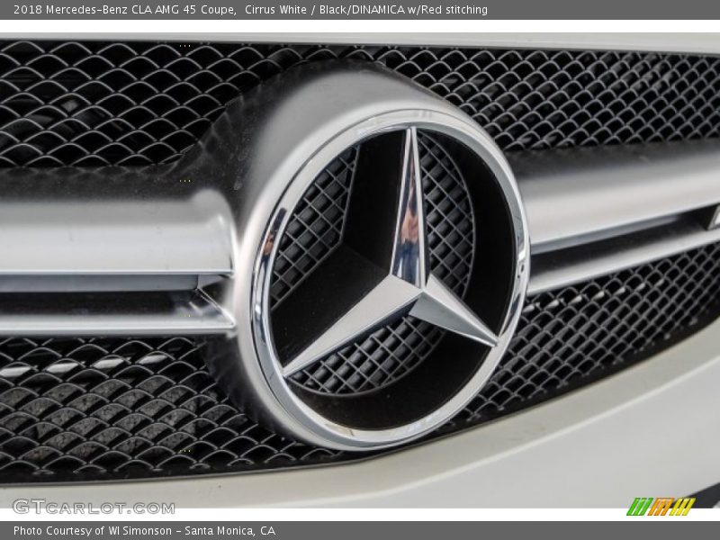 Cirrus White / Black/DINAMICA w/Red stitching 2018 Mercedes-Benz CLA AMG 45 Coupe