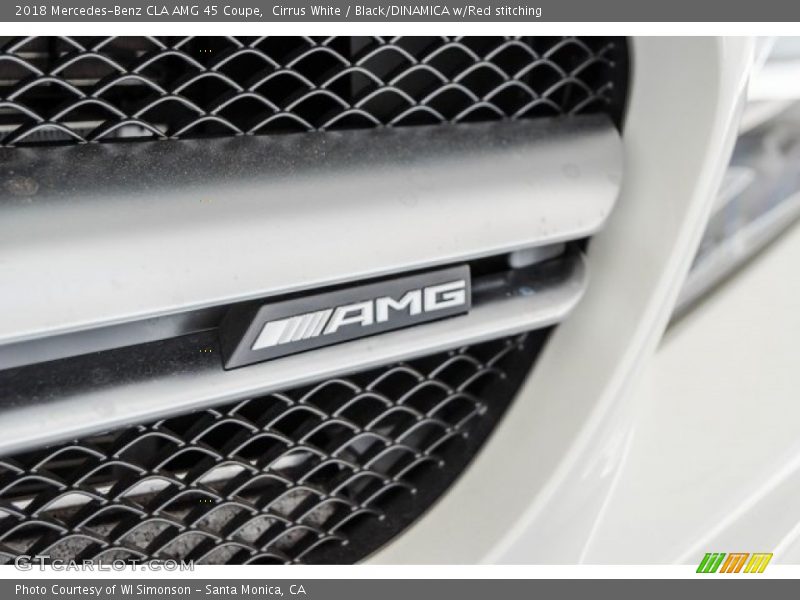 Cirrus White / Black/DINAMICA w/Red stitching 2018 Mercedes-Benz CLA AMG 45 Coupe
