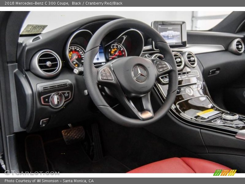Black / Cranberry Red/Black 2018 Mercedes-Benz C 300 Coupe