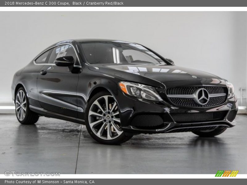 Black / Cranberry Red/Black 2018 Mercedes-Benz C 300 Coupe