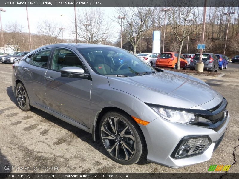 Lunar Silver Metallic / Black 2018 Honda Civic Si Sedan