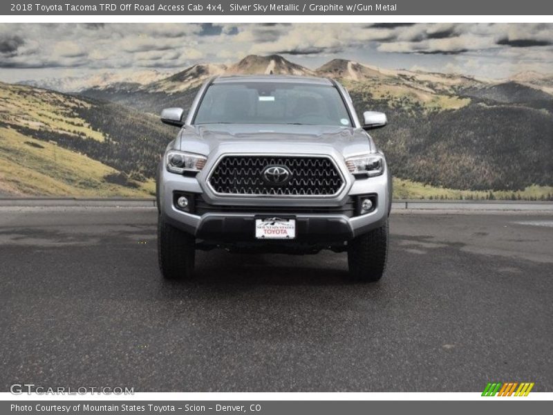 Silver Sky Metallic / Graphite w/Gun Metal 2018 Toyota Tacoma TRD Off Road Access Cab 4x4