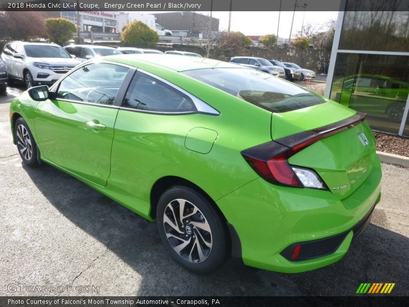 Energy Green Pearl / Black/Ivory 2018 Honda Civic LX-P Coupe