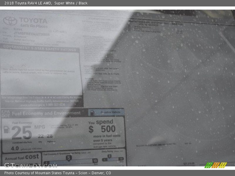 Super White / Black 2018 Toyota RAV4 LE AWD