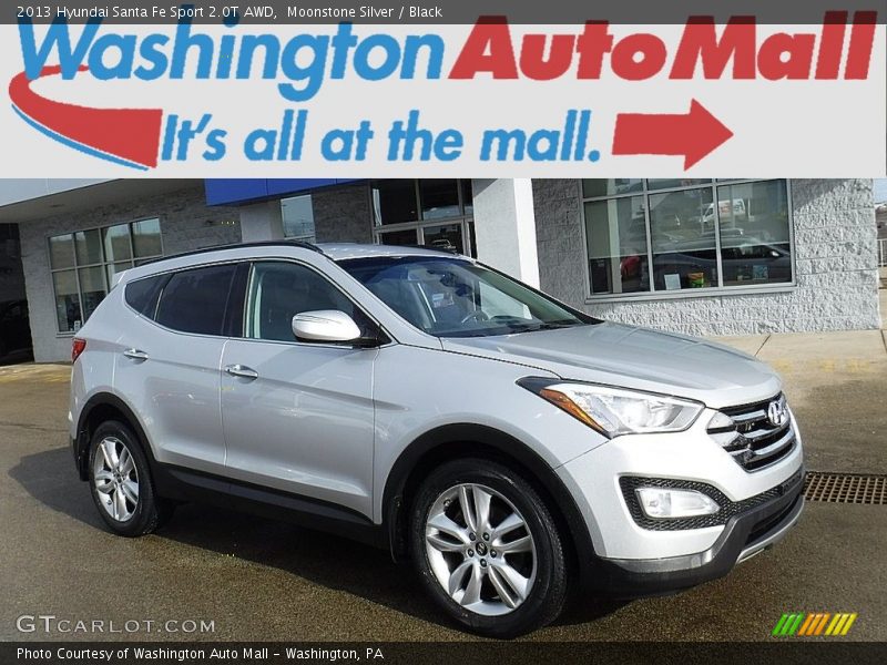 Moonstone Silver / Black 2013 Hyundai Santa Fe Sport 2.0T AWD