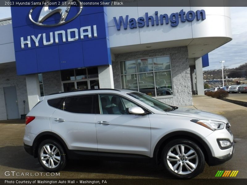 Moonstone Silver / Black 2013 Hyundai Santa Fe Sport 2.0T AWD