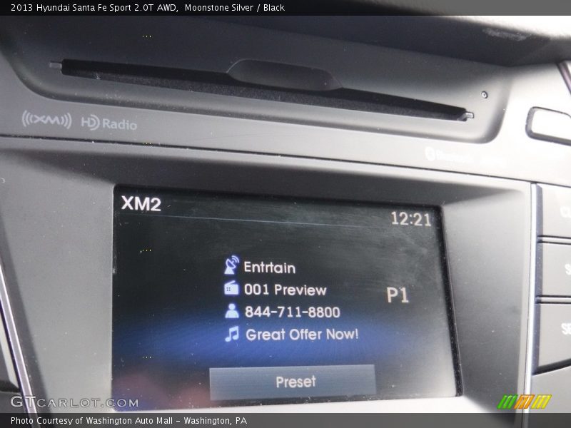 Moonstone Silver / Black 2013 Hyundai Santa Fe Sport 2.0T AWD