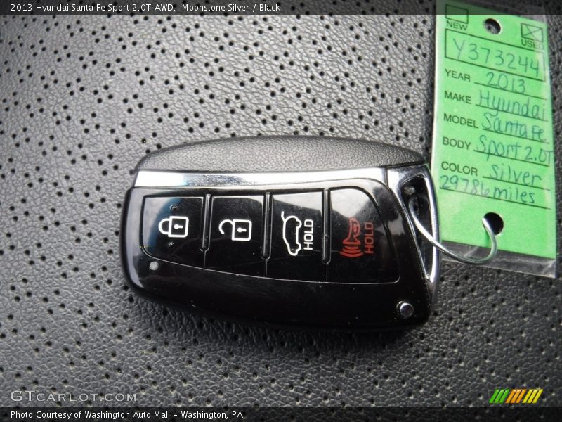 Moonstone Silver / Black 2013 Hyundai Santa Fe Sport 2.0T AWD