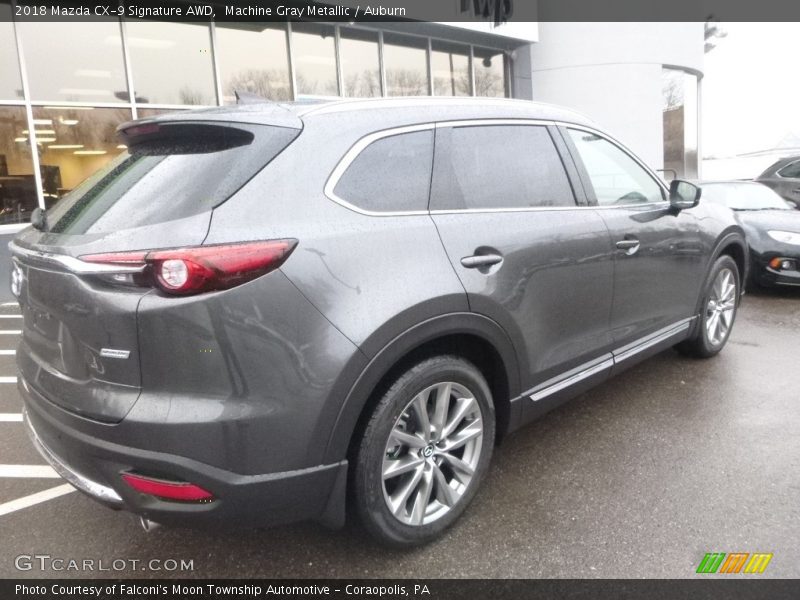 Machine Gray Metallic / Auburn 2018 Mazda CX-9 Signature AWD