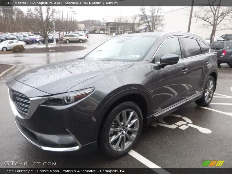 Machine Gray Metallic / Auburn 2018 Mazda CX-9 Signature AWD