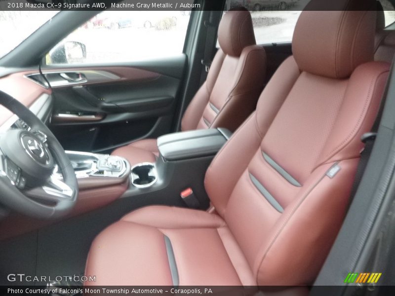 Machine Gray Metallic / Auburn 2018 Mazda CX-9 Signature AWD