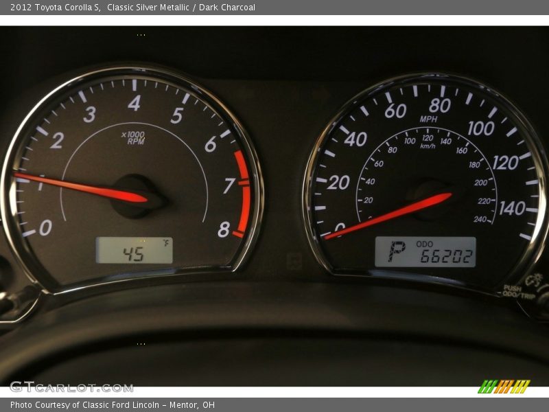 Classic Silver Metallic / Dark Charcoal 2012 Toyota Corolla S