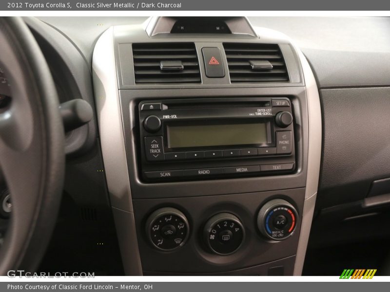 Classic Silver Metallic / Dark Charcoal 2012 Toyota Corolla S