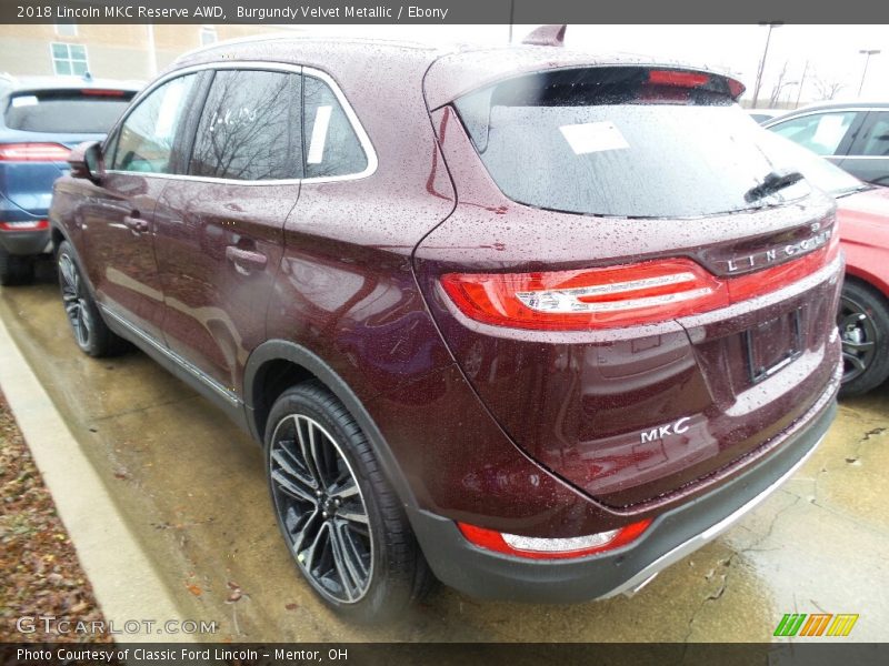 Burgundy Velvet Metallic / Ebony 2018 Lincoln MKC Reserve AWD