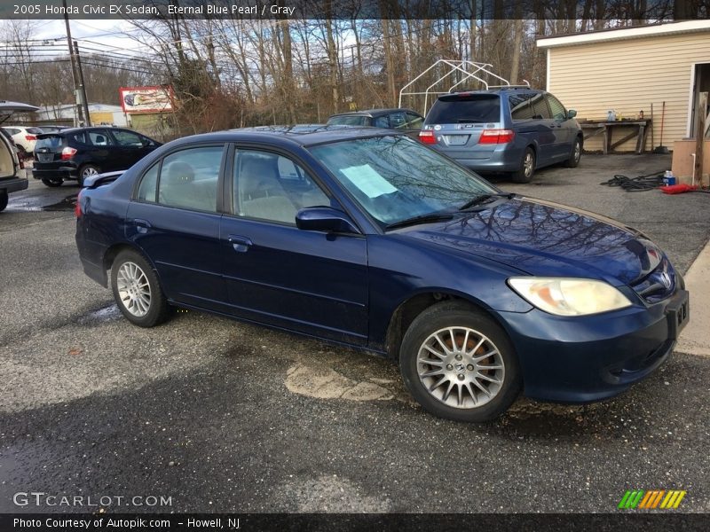 Eternal Blue Pearl / Gray 2005 Honda Civic EX Sedan