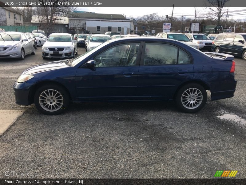 Eternal Blue Pearl / Gray 2005 Honda Civic EX Sedan