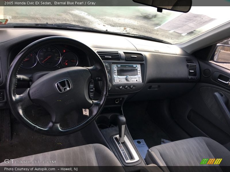 Eternal Blue Pearl / Gray 2005 Honda Civic EX Sedan