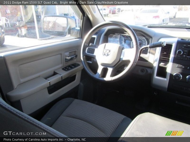 Bright White / Dark Slate Gray/Medium Graystone 2011 Dodge Ram 1500 SLT Quad Cab